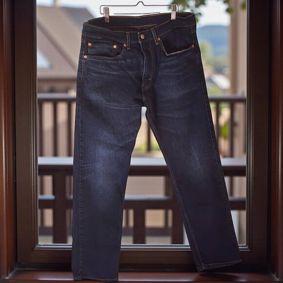 Levi’s 505 – Classic Straight Dark Denim Men's Jeans - Picture 1 of 14